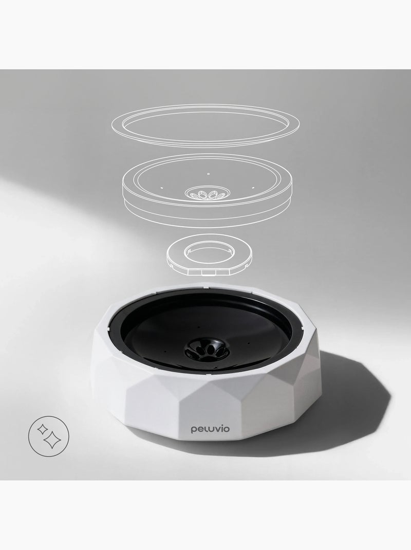 Gamelle Anti Éclaboussures Chien PELUVIO Surfa - 1L - Bol d'eau de Flottabilité - Voyage, Maison Blanc - Kiabi