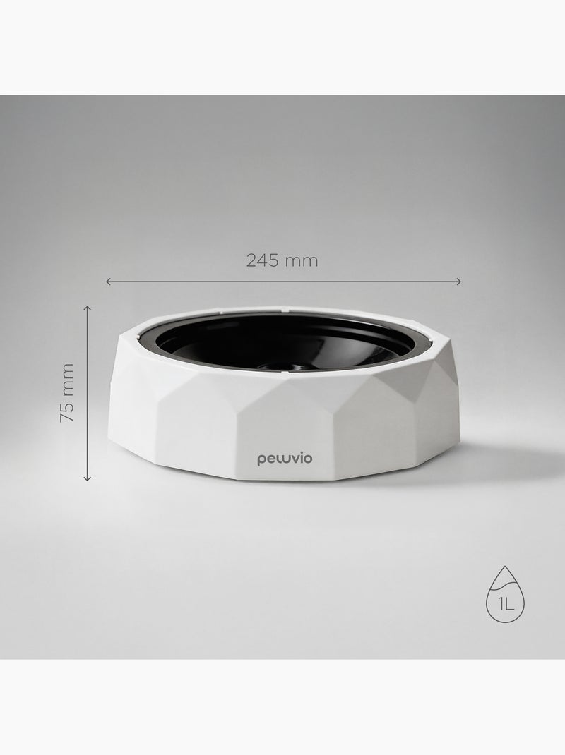 Gamelle Anti Éclaboussures Chien PELUVIO Surfa - 1L - Bol d'eau de Flottabilité - Voyage, Maison Blanc - Kiabi
