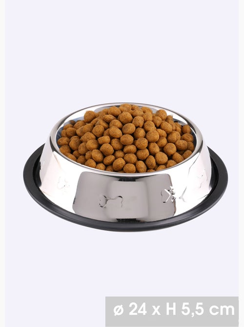 Gamelle antidérapante inox motif os - AFIBEL - Kiabi