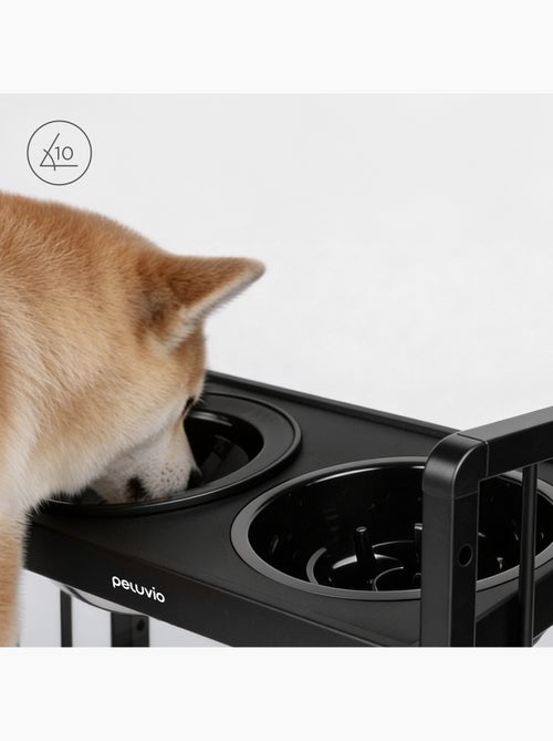 Gamelle chien surélevée PELUVIO Levee - 2 bols - Hauteur ajustable - Gamelle Anti Éclaboussures - Kiabi Gamelle chien surélevée PELUVIO Levee - 2 bols - Hauteur ajustable - Gamelle Anti Éclaboussures - Kiabi