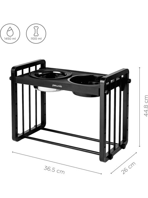 Gamelle chien surélevée PELUVIO Levee - 2 bols - Hauteur ajustable - Gamelle Anti Éclaboussures - Kiabi Gamelle chien surélevée PELUVIO Levee - 2 bols - Hauteur ajustable - Gamelle Anti Éclaboussures - Kiabi