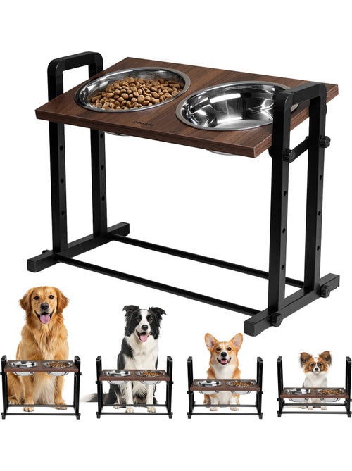 Gamelle chien surélevée PELUVIO Misty - 2 Bols - Hauteur ajustable - Gamelle Anti Éclaboussures - Kiabi Gamelle chien surélevée PELUVIO Misty - 2 Bols - Hauteur ajustable - Gamelle Anti Éclaboussures - Kiabi