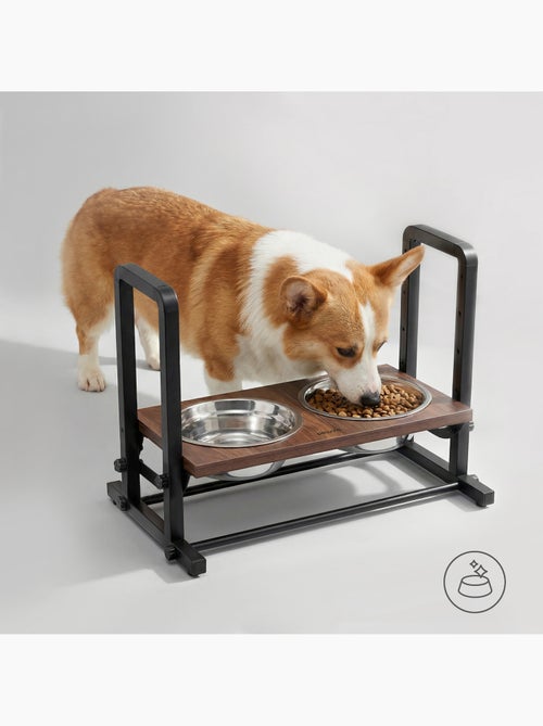 Gamelle chien surélevée PELUVIO Misty - 2 Bols - Hauteur ajustable - Gamelle Anti Éclaboussures - Kiabi Gamelle chien surélevée PELUVIO Misty - 2 Bols - Hauteur ajustable - Gamelle Anti Éclaboussures - Kiabi