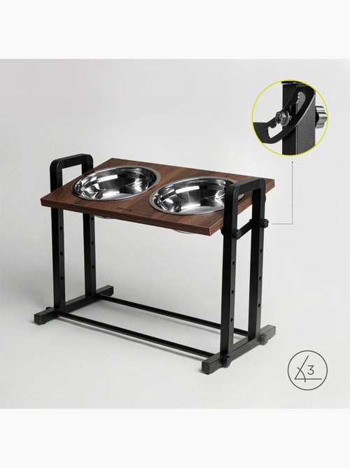 Gamelle chien surélevée PELUVIO Misty - 2 Bols - Hauteur ajustable - Gamelle Anti Éclaboussures - Kiabi Gamelle chien surélevée PELUVIO Misty - 2 Bols - Hauteur ajustable - Gamelle Anti Éclaboussures - Kiabi