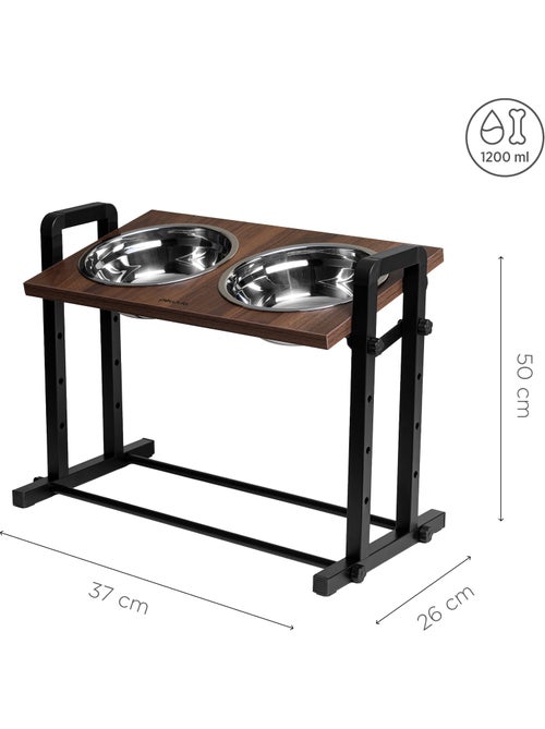 Gamelle chien surélevée PELUVIO Misty - 2 Bols - Hauteur ajustable - Gamelle Anti Éclaboussures - Kiabi Gamelle chien surélevée PELUVIO Misty - 2 Bols - Hauteur ajustable - Gamelle Anti Éclaboussures - Kiabi