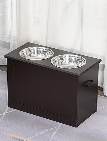 Gamelle double chien chat porte-gamelles surélevé 2 gamelles avec coffre