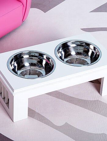 Gamelle double chien chat surélevée MDF