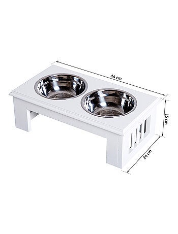 Gamelle double chien chat surélevée MDF