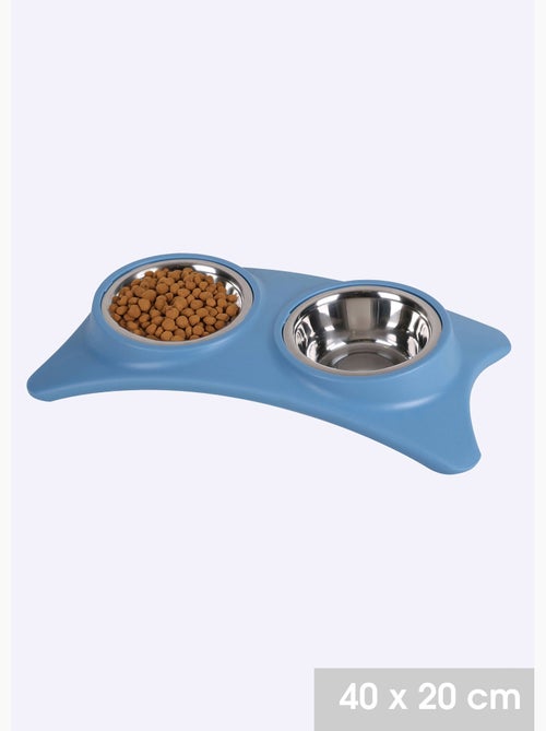 Gamelle double en inox pour chien - Kiabi
