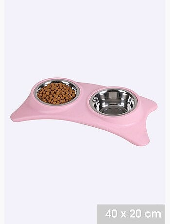 Gamelle double en inox pour chien