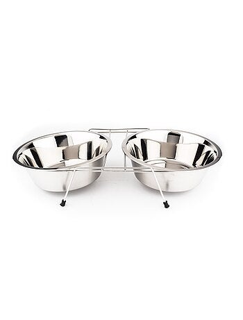 Gamelle double inox avec support