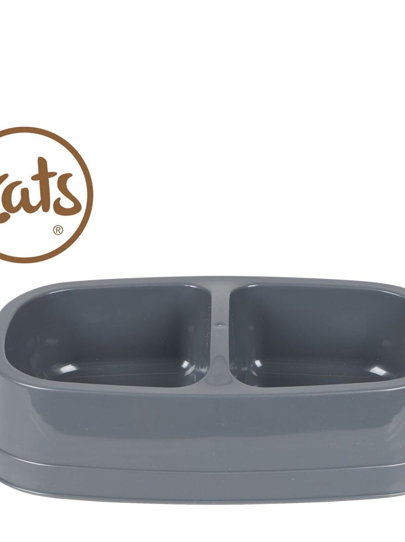 Gamelle double pour chien et chat en plastique CALI Gris foncé - Kiabi