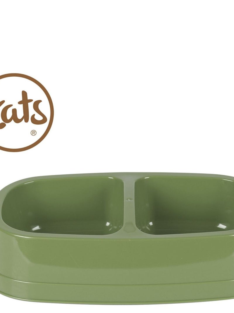 Gamelle double pour chien et chat en plastique CALI Vert - Kiabi