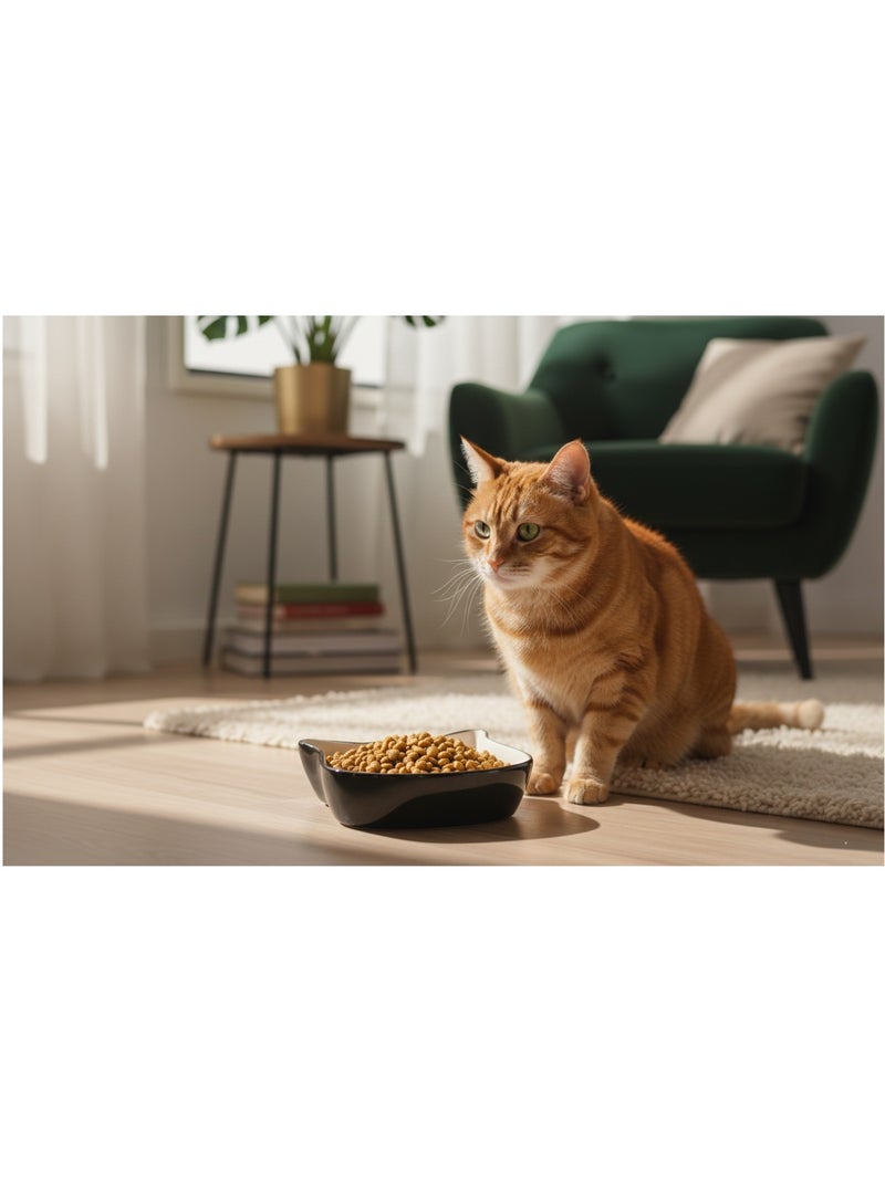 Gamelle duo de chat en céramique Blanc Noir - Kiabi
