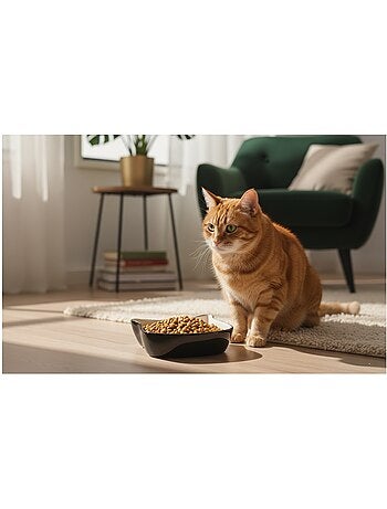 Gamelle duo de chat en céramique