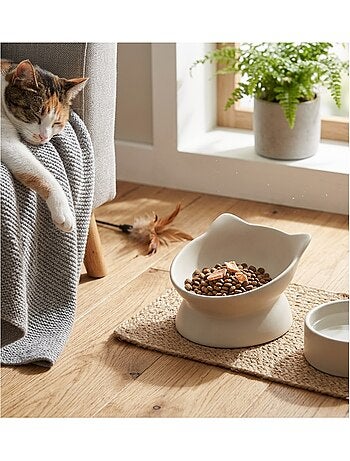 Gamelle ergonomique en céramique pour chat filou