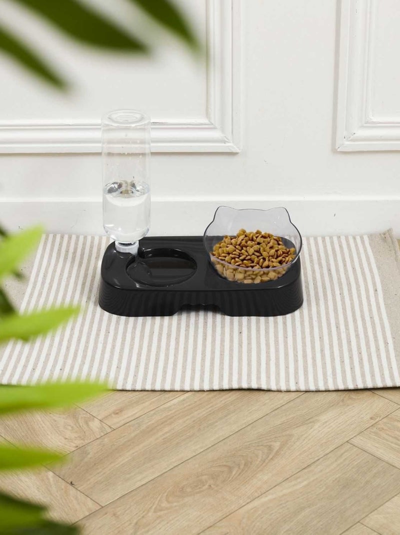 Gamelle et distributeur d'eau pour chat et chien Noir - Kiabi