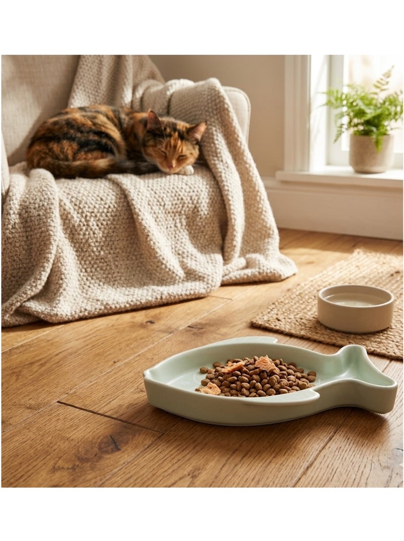 Gamelle pour chat nourriture et eau Fishie Vert - Kiabi