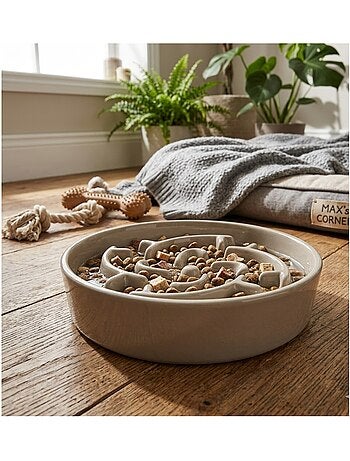 Gamelle ronde anti glouton pour chien sena