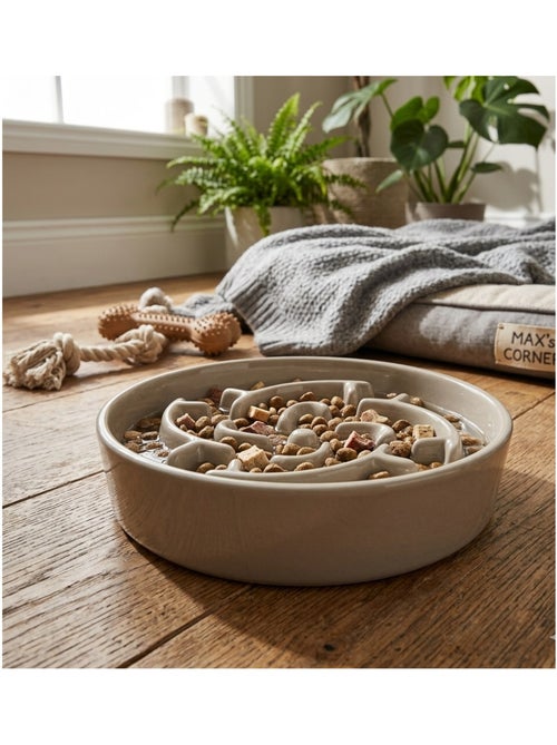 Gamelle ronde anti glouton pour chien Sena - Kiabi