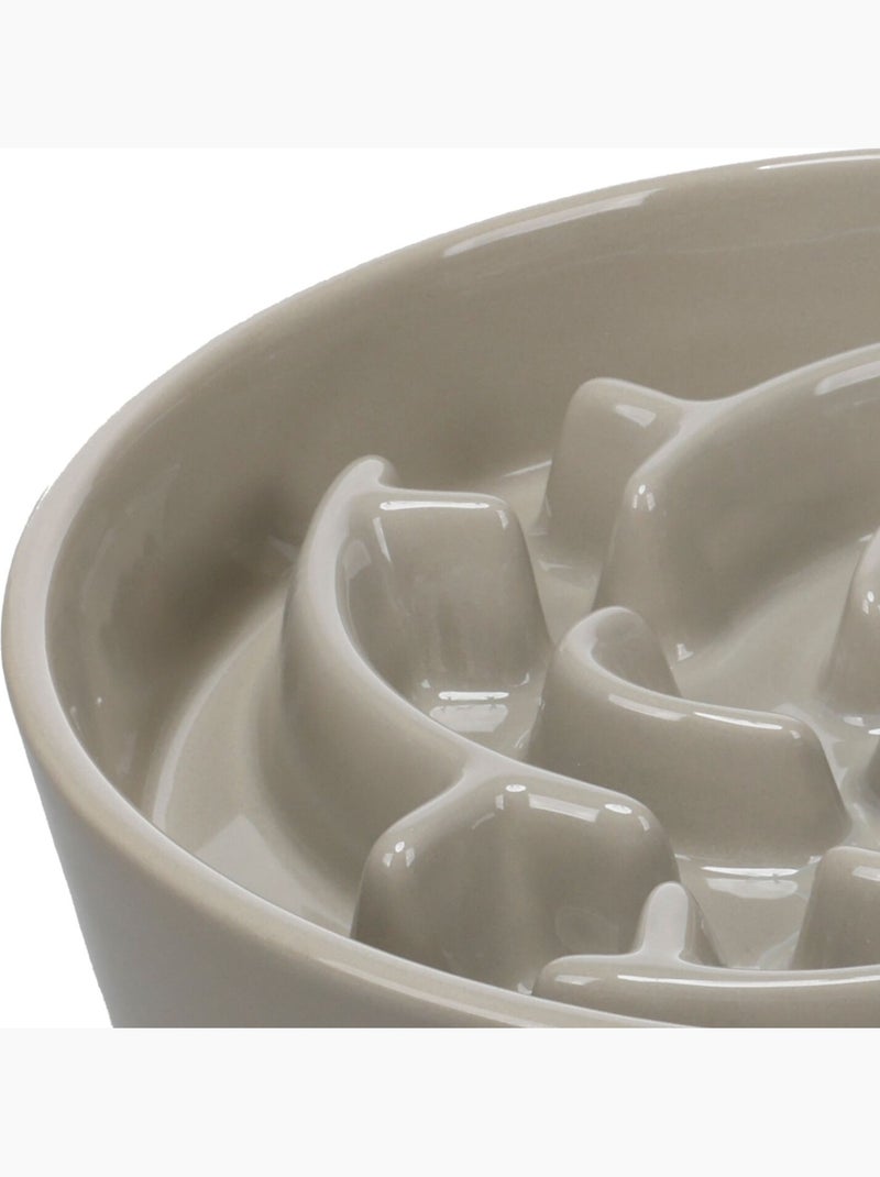 Gamelle ronde anti glouton pour chien Sena Taupe - Kiabi
