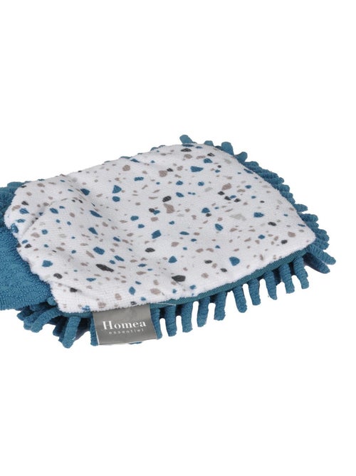 Gant chenille microfibre Terrazzio bleu - Kiabi