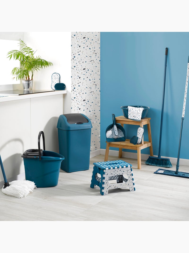 Gant chenille microfibre Terrazzio bleu Bleu - Kiabi