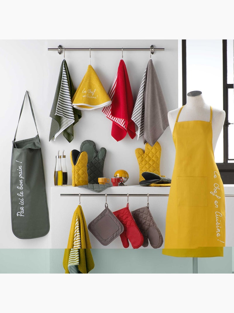 Gant de cuisine avec protection silicone Cuistot Jaune - Kiabi