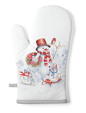 Gant de cuisine bonshommes de neige
