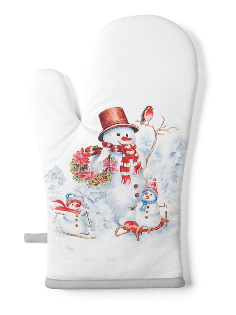 Gant de cuisine bonshommes de neige Blanc - Kiabi