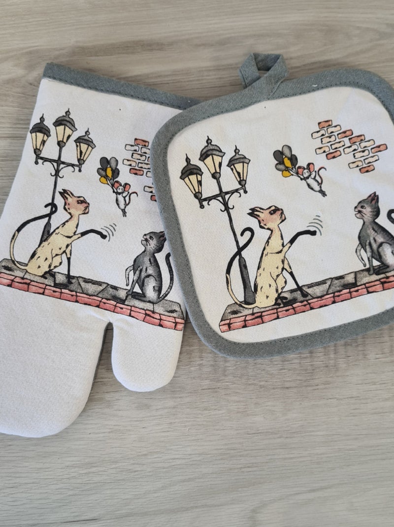 Gant de cuisine chats Blanc - Kiabi