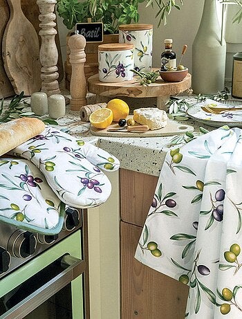 Gant de cuisine délicieuses olives