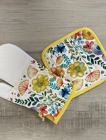 Gant de cuisine en coton printemps vibrant