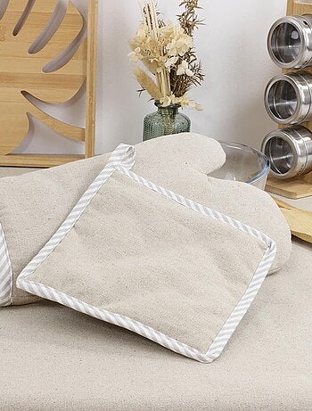 Gant de cuisine, et manique 100% Lin LINELLE