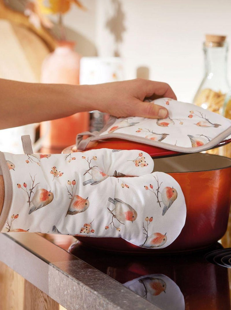 Gant de cuisine oiseaux Blanc - Kiabi