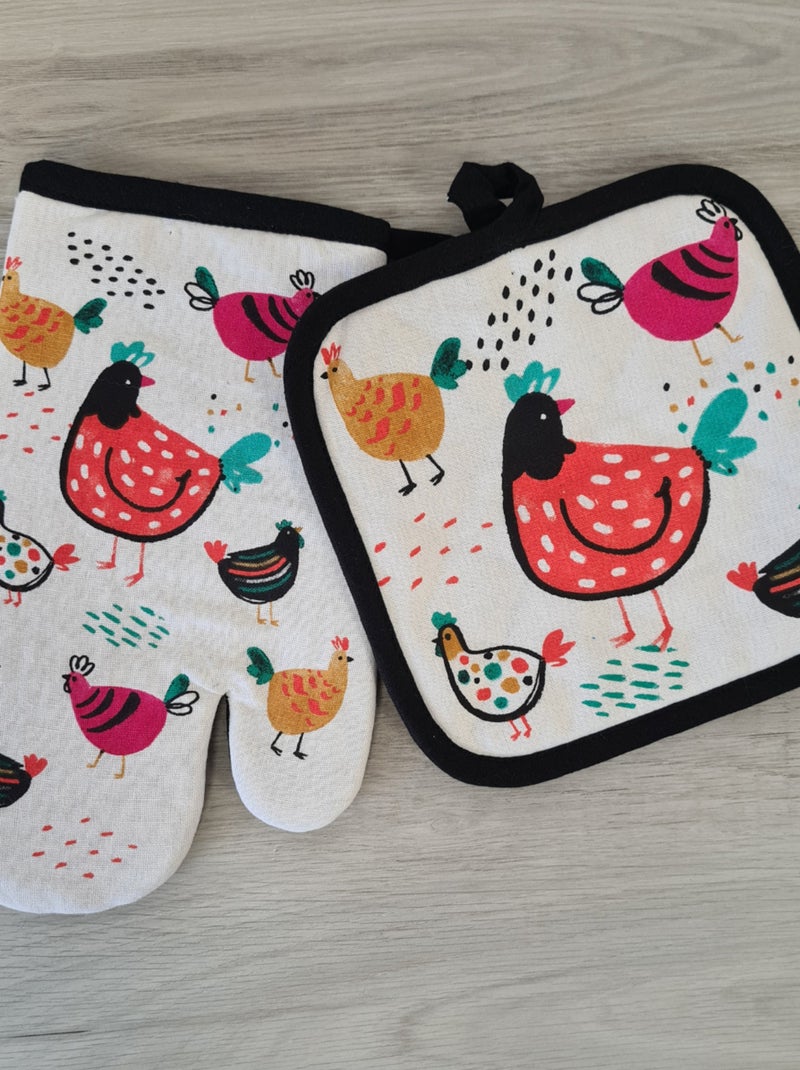Gant de cuisine Poulettes Blanc - Kiabi