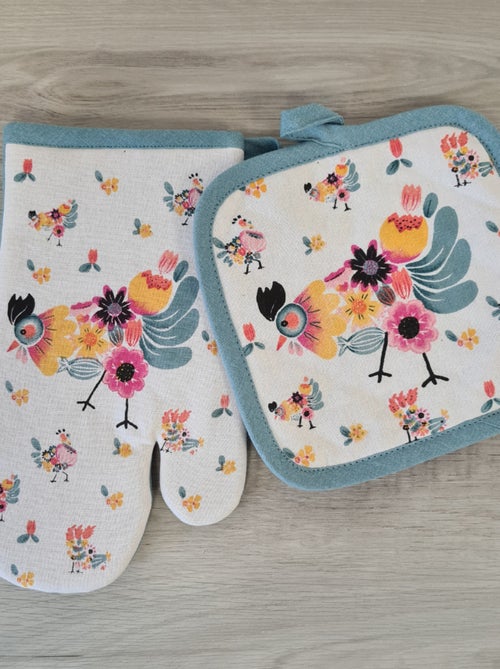 Gant de cuisine Poulettes fleuries - Kiabi