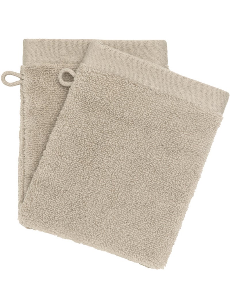 Gant de toilette - coton pur - 100% coton Beige - Kiabi