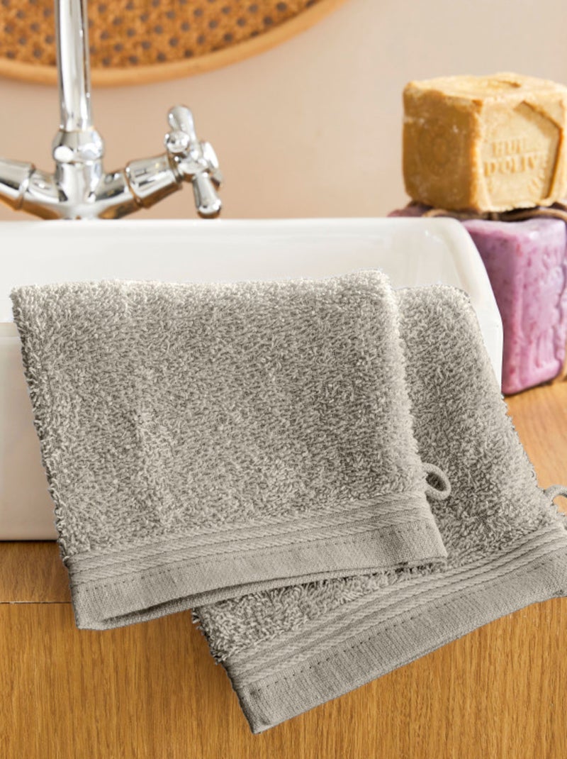 Gant de toilette - Coton Pur - 100% Coton Beige sable - Kiabi