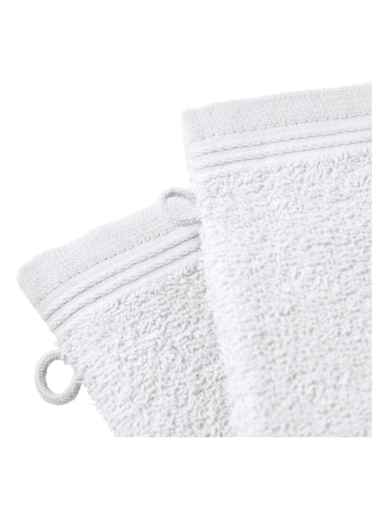 Gant de toilette - Coton Pur - 100% Coton Blanc - Kiabi