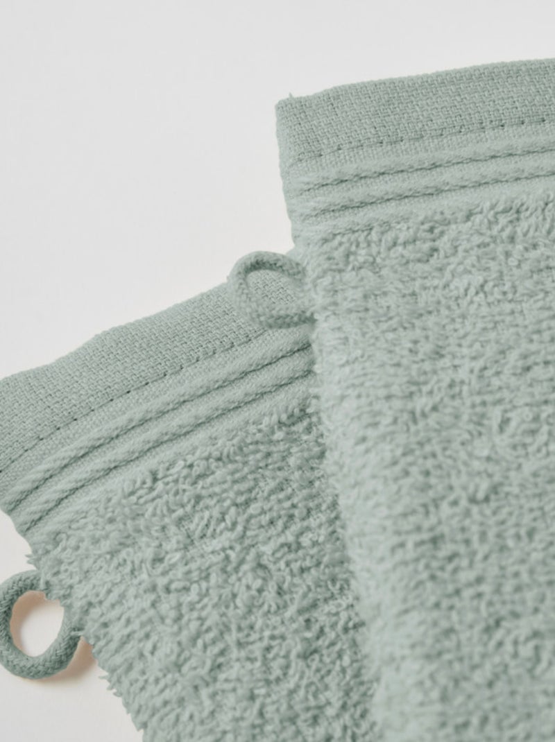 Gant de toilette - Coton Pur - 100% Coton Bleu céladon - Kiabi