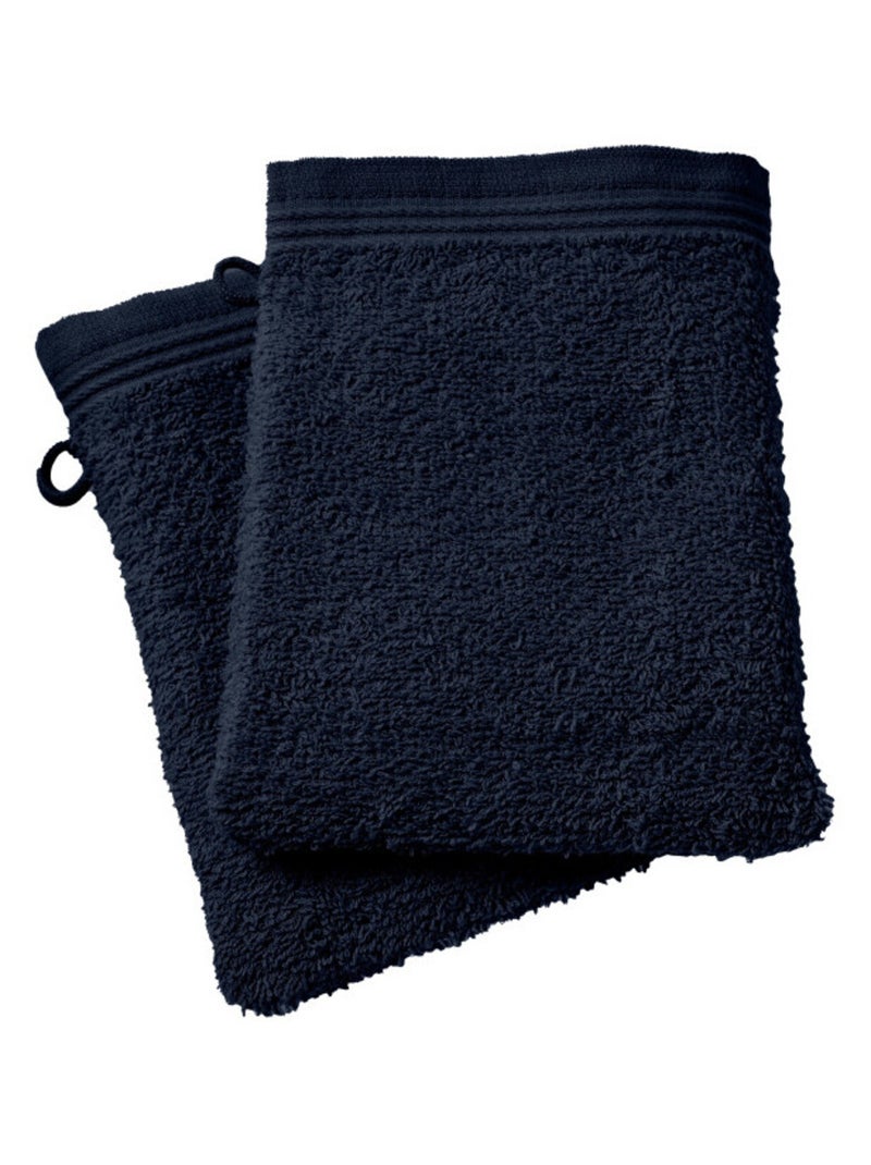 Gant de toilette - Coton Pur - 100% Coton Bleu nuit - Kiabi
