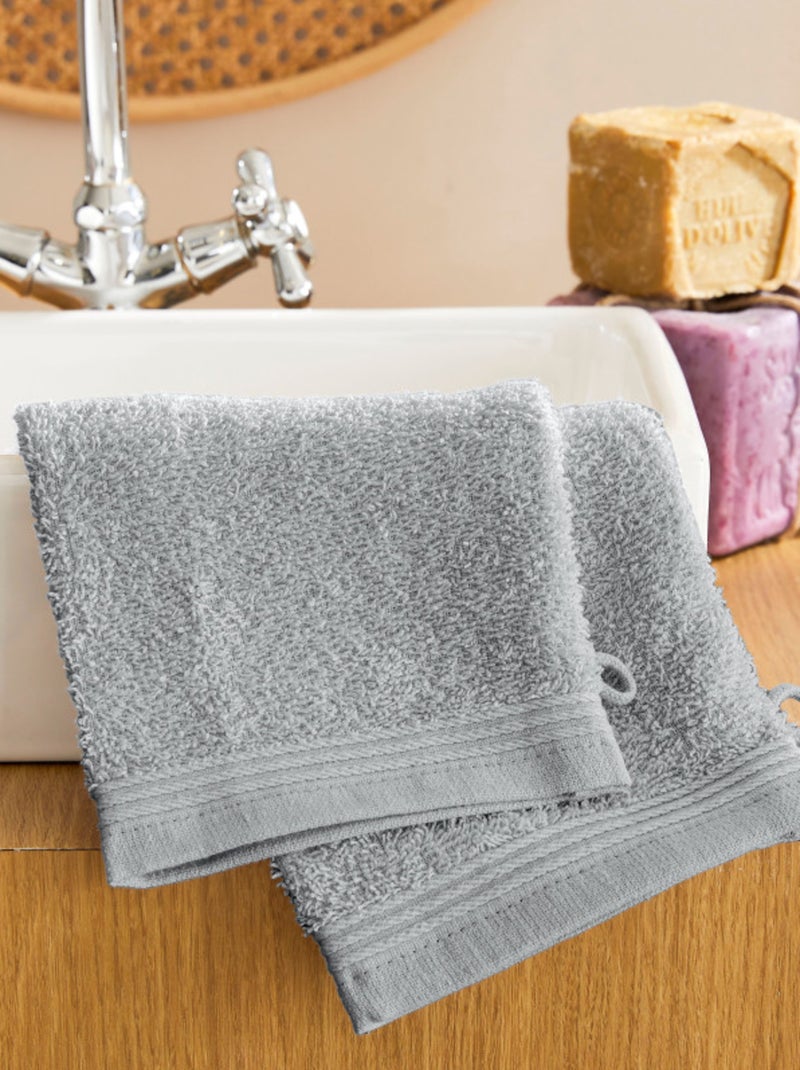 Gant de toilette - Coton Pur - 100% Coton Gris perle - Kiabi