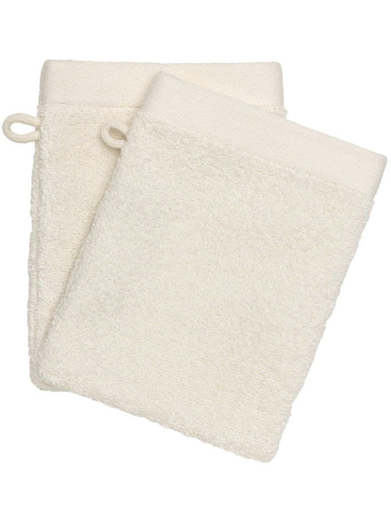 Gant de toilette - coton pur - 100% coton Ivoire - Kiabi