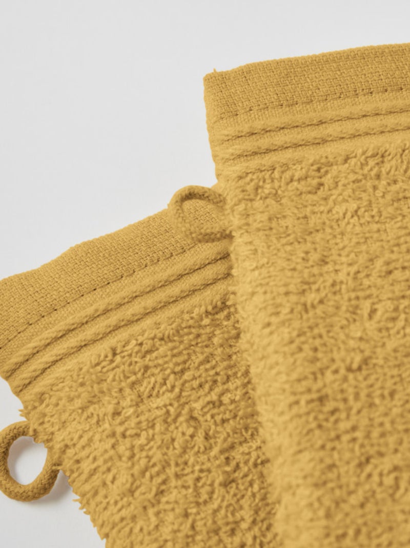 Gant de toilette - Coton Pur - 100% Coton Jaune - Kiabi