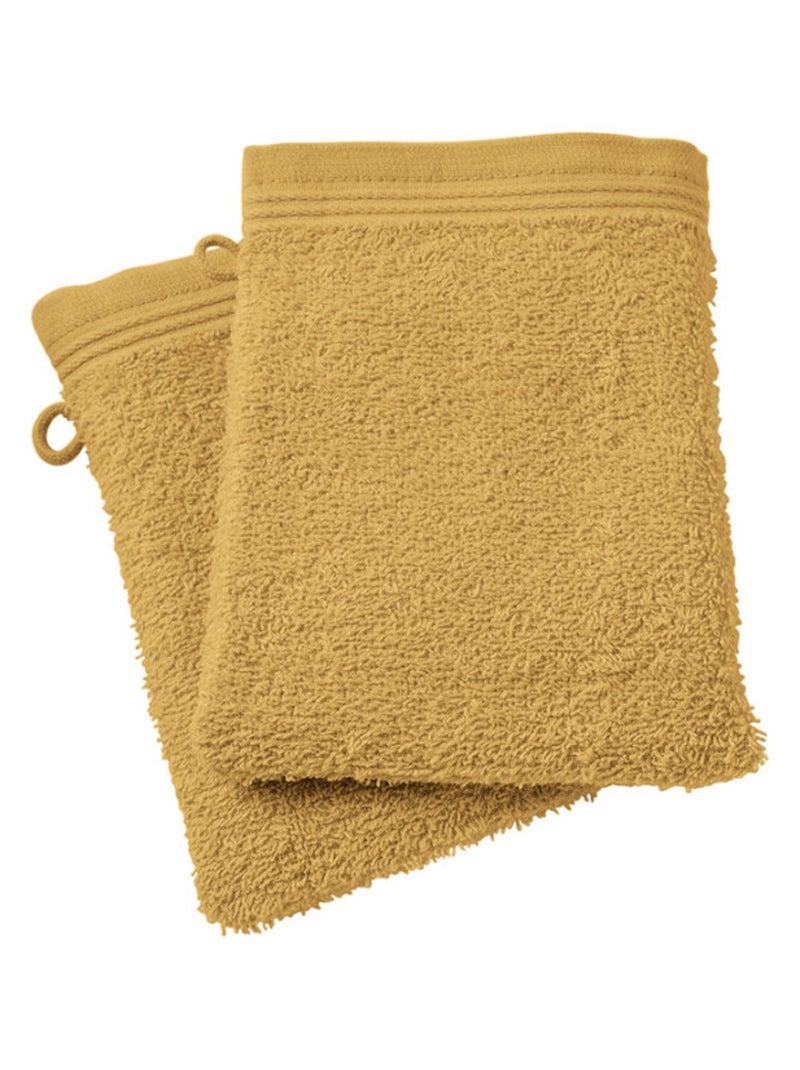 Gant de toilette - Coton Pur - 100% Coton Jaune - Kiabi