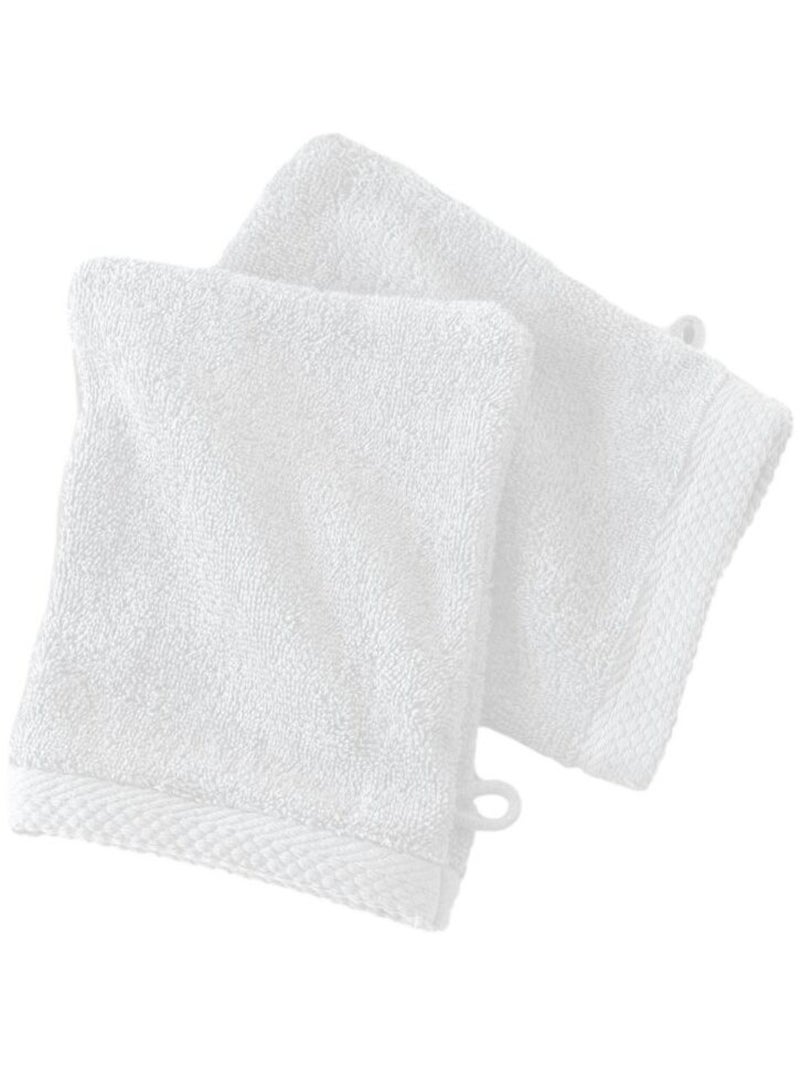 Gant de toilette - Coton Pur - 100% Coton peigné longues fibres Blanc - Kiabi