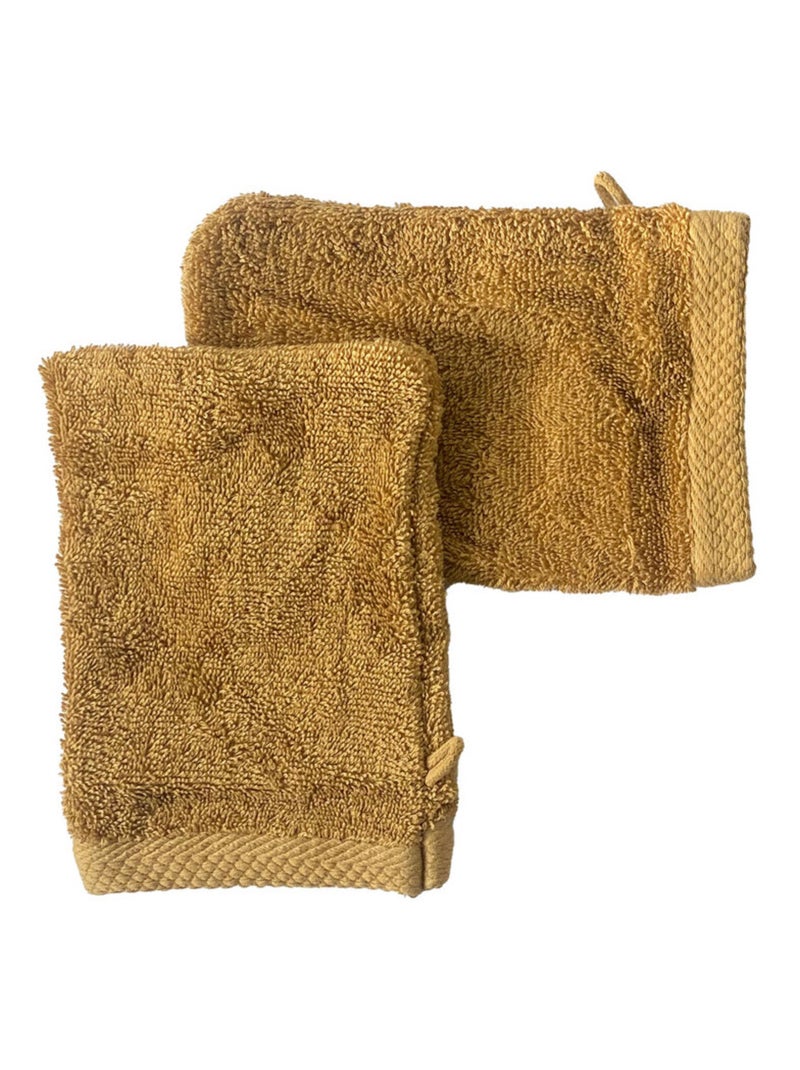 Gant de toilette - Coton Pur - 100% Coton peigné longues fibres Bronze - Kiabi