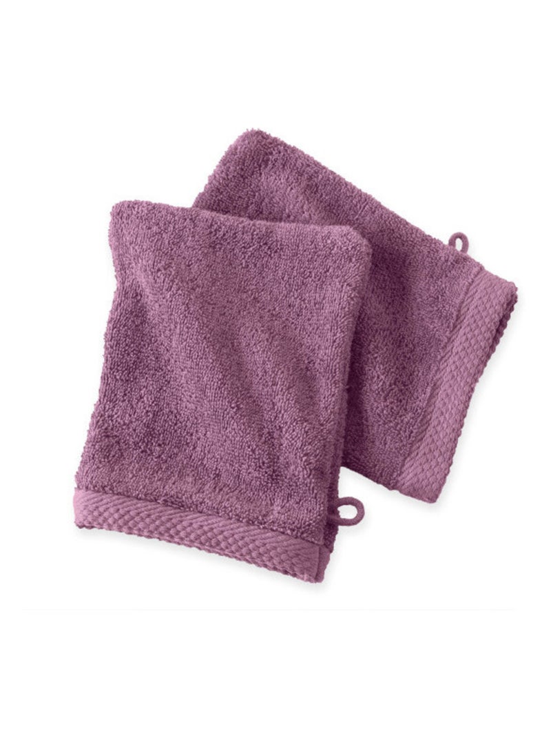 Gant de toilette - Coton Pur - 100% Coton peigné longues fibres Prune - Kiabi