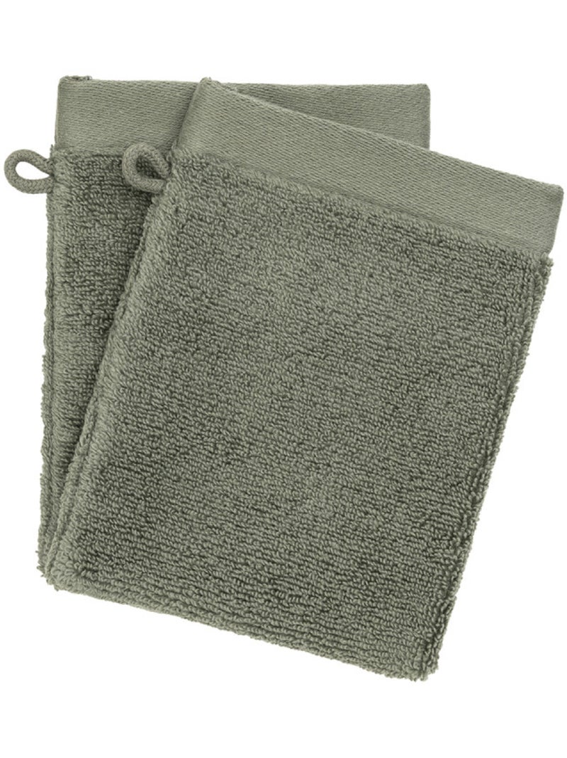Gant de toilette - coton pur - 100% coton Vert - Kiabi